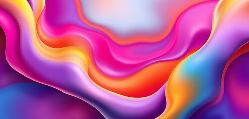 Poster - Abstract liquid shapes, vibrant color gradients forming a fluid, modern banner background,  social media,  background