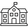 © Mahmud - Simple Outline Icon Illustration of a School Building with Flag and Windows
