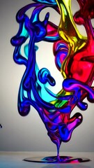 Poster - Vibrant and Colorful Abstract Liquid Art featuring Vivid Colors and Flowing Patterns