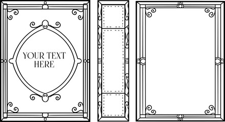 Leinwandbilder - line art book cover with bold and symmetrical lines