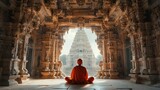 Meditation in ancient temple