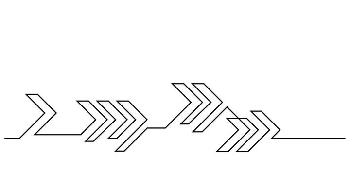 arrows graphic decorative one line continuous footer design element minimalist art