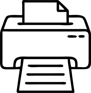 Printer vector icons in line style. Illustration isolated for graphic and web design 