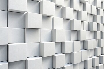 abstract background of white cubes creating a modern geometric 3d textured pattern