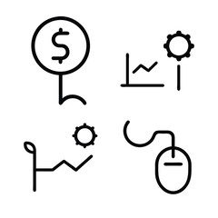 Wall Mural - phone and web business concept icon set: vector currency, time, and alphabet letter symbols