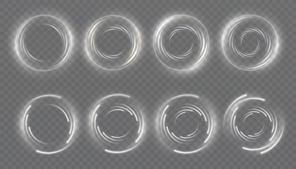 Poster - Dynamic circular glowing ring. Geometric shining spiral round lines of light.