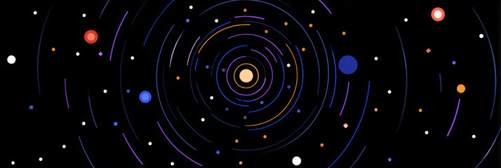 Wall Mural - fractal cosmic environment where stars and planets twist into an endless spiral