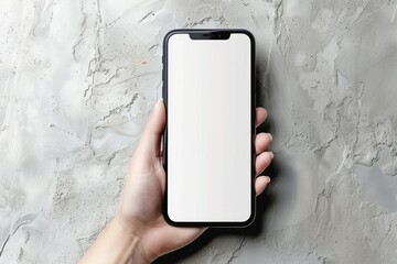 Vibrant Color Image of Mobile Phone Mockup on Hand