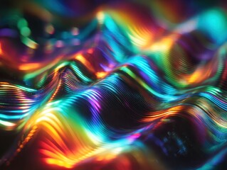 Poster - Abstract rainbow wave pattern