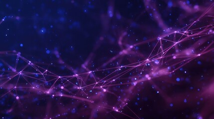 Poster - Abstract digital network of glowing lines and dots