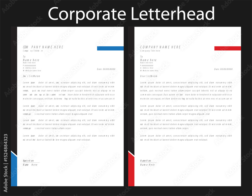 Professional Letterhead Template Set corporate modern letterhead design ...