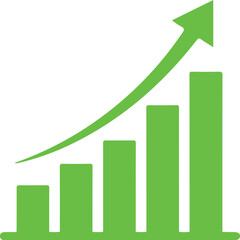 upward growth bar chart symbol icon