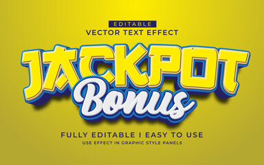 Poster - 3d editable jakpot bonus text effect typography style template
