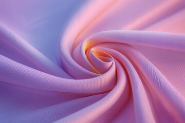 Poster - Close up of a swirling fabric with pastel colors of pink purple and blue creating a soft dreamy effect
