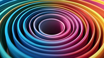 Poster - A vibrant spiral of multicolored paper rolls creating a mesmerizing abstract pattern.