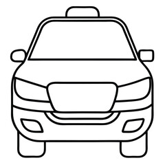 Fototapete - Outline car icon isolated on white background