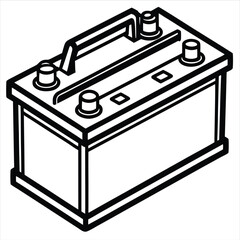 Poster - Car battery icon isolated on white background
