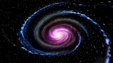 Wall Mural - Rotating spiral galaxy with nebulae and star clusters in deep space, celestial bodies and interstellar cosmic background