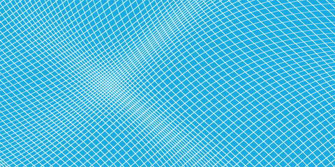Poster - blue abstract wave lines background for banner and cover. wavy net lines on blue background
