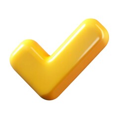 Poster - Glossy yellow checkmark isolated on white background