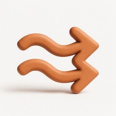 Poster - 3D Rendered Orange Clay Textured Arrow Symbol
