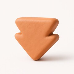 Poster - Terracotta 3D Down Arrow Icon on White Background