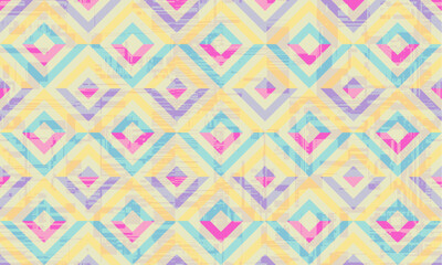 Poster - Seamless pattern geometric. Delicate colors beautiful ornament. Geometric fashion fabric print. Seamless vector pattern.