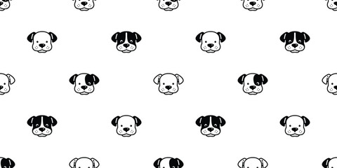 Wall Mural - dog seamless pattern vector puppy smiling face french bulldog pet breed cartoon gift wrapping paper 