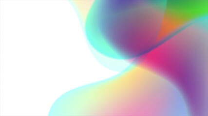 Poster - Colorful smooth liquid abstract gradient waves on the white background. Seamless looping holographic elegant fluid motion design. Video animation Ultra HD 4K 3840x2160