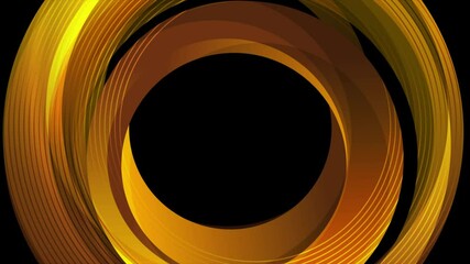 Aufkleber - Bright yellow and orange shiny abstract minimal circles geometric background. Seamless looping tech motion design. Video animation Ultra HD 4K 3840x2160