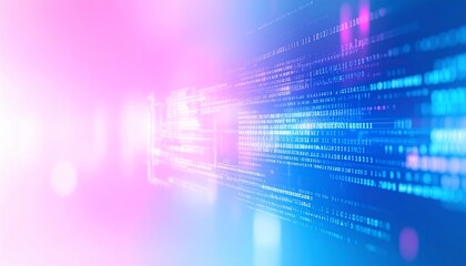 Poster - business, abstract purple background, blur computer code