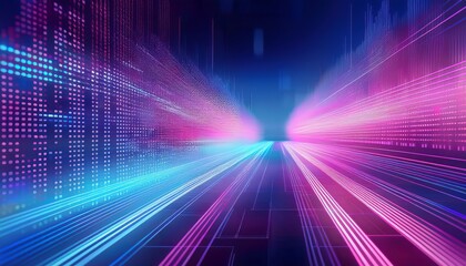 Poster - business, abstract purple background, blur computer code