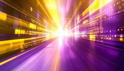 Poster - business, abstract purple background, blur computer code