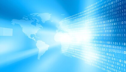  - business, abstract blue background, blur computer code
