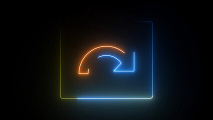 Poster - Neon Arrow Inside a Square A Modern and Vibrant Symbol of Direction and Navigation This