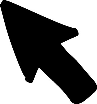Icon Vektor Hand-drawn Black Cursor Arrow Simple Vector Graphic