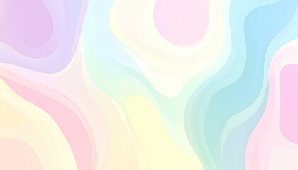 Poster - Soft pastel abstract wave background with flowing shapes and colors