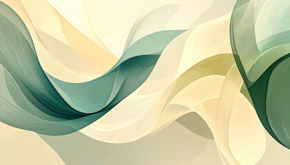 Poster - Abstract flowing waves in soft pastel colors