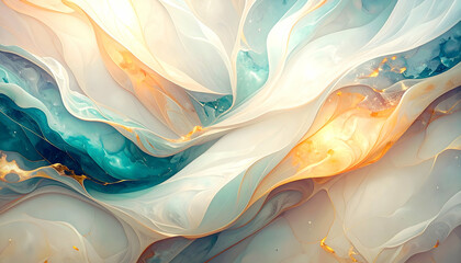 Poster - Swirling abstract colors in fluid motion with soft gradients