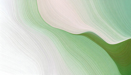 Poster - Abstract wavy lines in soft green and white tones