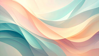 Poster - Colorful abstract wave design with soft gradients and flowing shapes