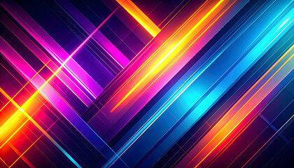 Fototapete - Colorful geometric abstract background with vibrant gradients and lines