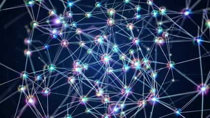 Aufkleber - Exploring the beauty of interconnected networks illuminated with vibrant lights in a digital environment