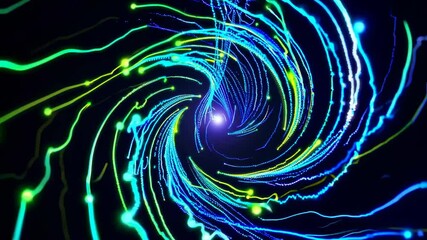 Leinwandbilder - Dynamic swirling patterns of light create an immersive visual experience in a dark environment