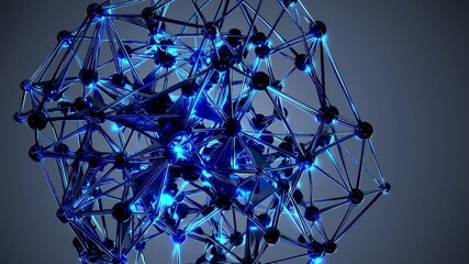Fototapete - Exploring the intricate details of a molecular structure illuminated by blue light in a scientific setting