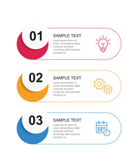 Fototapete - Vector Infographic label design template with icons and 3 options or steps.	