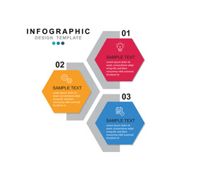 Fototapete - Vector Infographic label design template with icons and 3 options or steps. 
