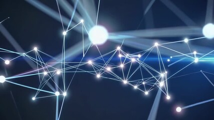 Fototapete - Exploring connections in a digital network with vibrant light patterns and intricate designs
