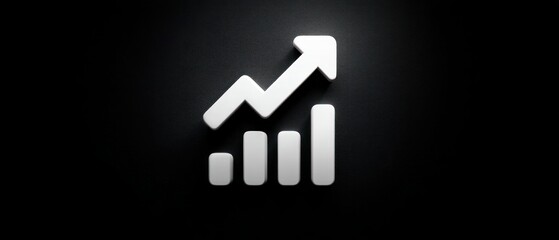 Aufkleber - An upward trending graph shows a business progress with positive growth.
