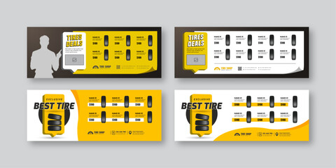 Wall Mural - tire sale banner for social media with car wheel vector | auto repair and vehicle service promotiona